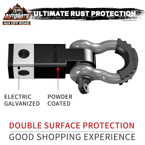 AUTOBOTS Tow Hitch Receiver 2" Shackle Hitch Receiver Gray - color: GRAY-BLACK-1
