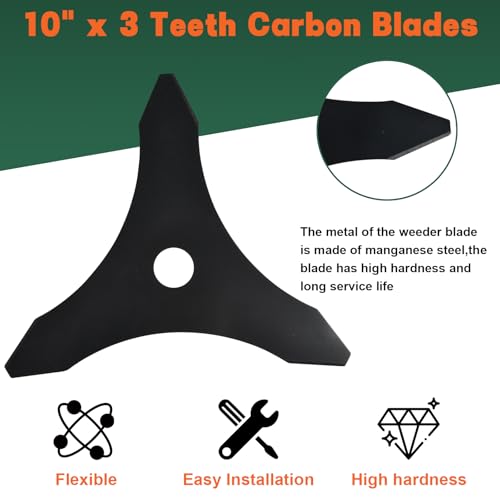 9" x36T/9 x20T/10 x80T/10 x3T Carbide Tip Weed Eater Blades with Adapter