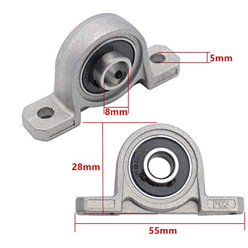 10Pcs KP08 Pillow Block Bearing 8mm Bore Inner Ball Mounted Bearing Block
