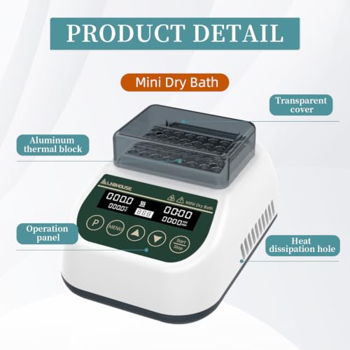 MDB100 Mini Dry Bath Incubator Heater, 0.2ml×40, Programmable - size: 0.2
