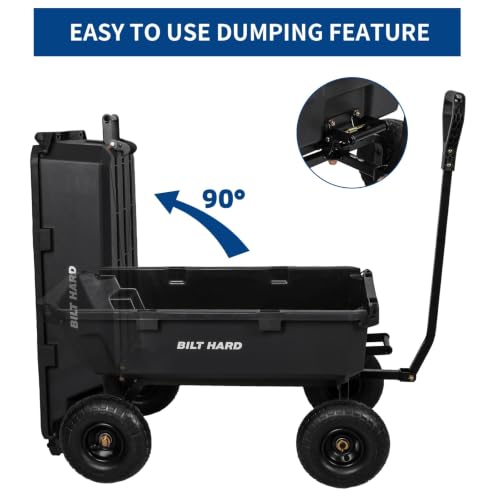 BILT HARD 900 lb 5 Cu. Ft. Poly Dump Cart with 10 in All-Terrain Tires