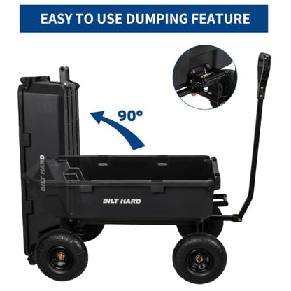 BILT HARD 900 lb 5 Cu. Ft. Poly Dump Cart with 10 in All-Terrain Tires