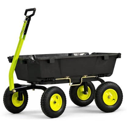 Yard Tuff Poly Dual Side Dump Wagon, Tow Behind, 7 Cu Ft, 1000 Lb Capacity