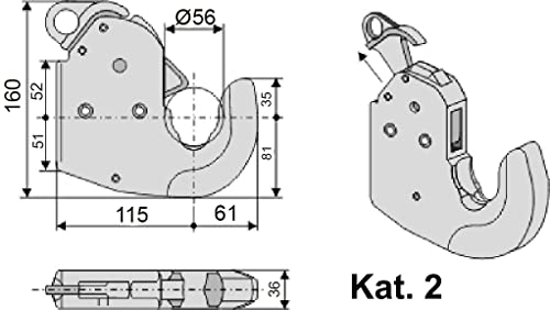 Spare Parts Holland - Category 2 Quick Release Ball Hooks - Pair of Lower Link Hitch Assemblies - CAT 2 Tractor Weld-On Ball Hook System - Quick Attach Farm Implement Connection