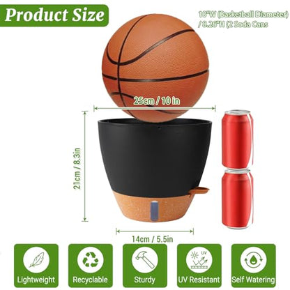 2 Pack 10 inch Plant Pots, Plastic Self Watering Planters - color: Black, size: 10 inches