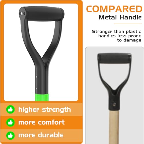 HIGHLIGHT Drain Spade Shovel 45Inch Green Fiberglass D Grip Trench Digging