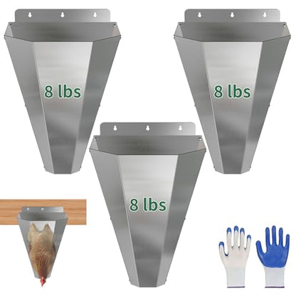 Medium Chicken Kill Cone for Butchering 3-Pack Stainless Steel Killing Cone - size: 3pack-Mideum
