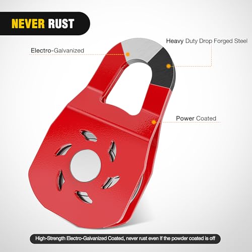 Nilight 10 Ton Winch Snatch Block, Heavy Duty Recovery Pulley - color: Winch Snatch Block