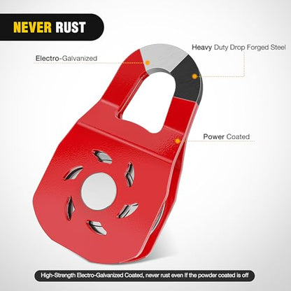 Nilight 10 Ton Winch Snatch Block, Heavy Duty Recovery Pulley - color: Winch Snatch Block
