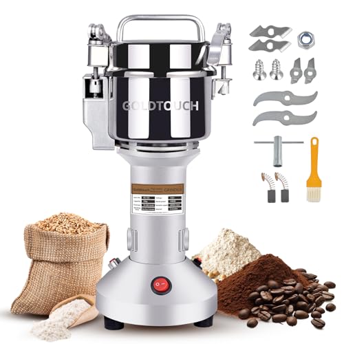 Goldtouch 150g High Speed Electric Grain Mill Grinder, 1500W 110V Stainless Steel Flour Mill Makes Gluten Free Flours, Grain Mill for Home and Commercial Use - size: 150g