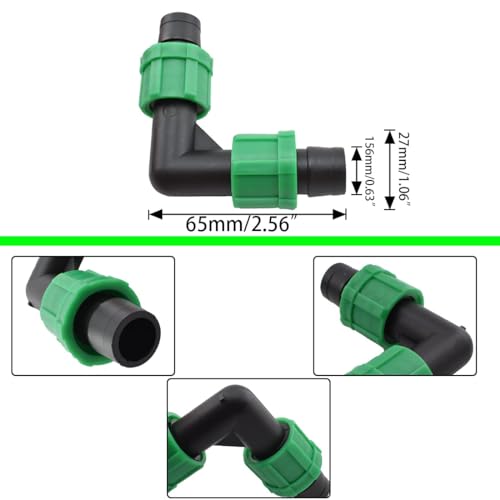 8PCS Drip Irrigation 90 Degree Elbow Universal Barbed Locking Fittings - color: 90 Degree Connectos
