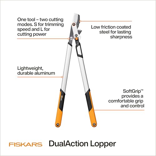 Fiskars 32" DualAction 2-in-1 Loppers, 2" Cut Capacity, Dual Cutting Modes - style: 32" 2-in-1 Bypass