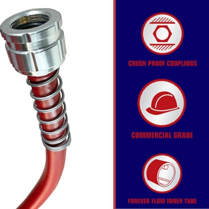 Flexon 5/8" x 150ft Farm & Ranch Garden Hose - size: 150 ft, style: 5/8