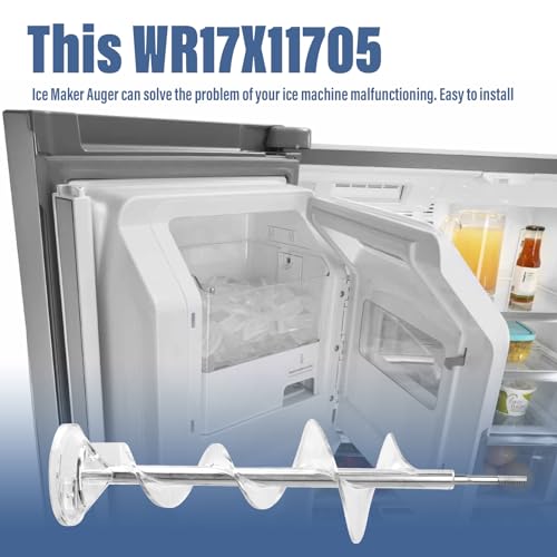 Upgrade Ice Maker Dispenser Auger for GE Refrigerator Replacement Parts WR17X11705 WR17X11939 PS1018130 AP3849786 AP3672963 PS964350 Ice Bucket Auger