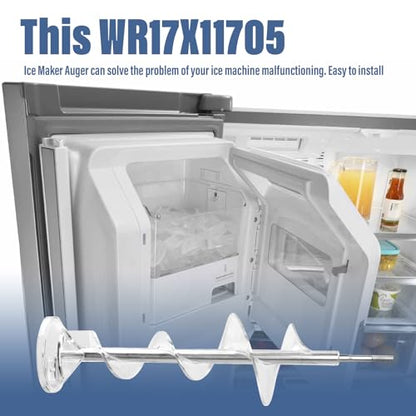 Upgrade Ice Maker Dispenser Auger for GE Refrigerator Replacement Parts WR17X11705 WR17X11939 PS1018130 AP3849786 AP3672963 PS964350 Ice Bucket Auger