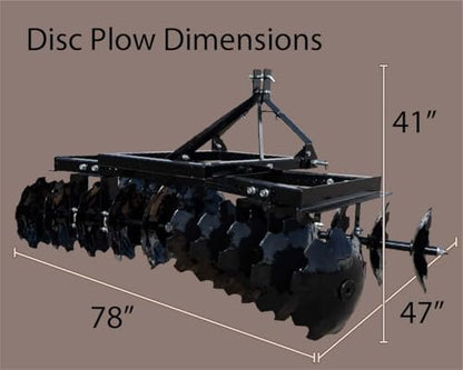 Impact Implements® 72" Disc Plow 3-Point Attachment for Cat-1 Tractors - size: CAT 1 Disc Plow