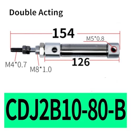 CDJ2B10-15-B Magnetic Stainless Steel Mini Cylinder Double Acting(CDJ2B10x80 B) - color: Cdj2b10x80 B