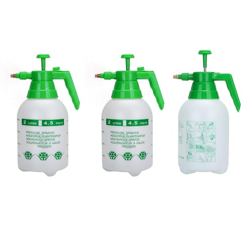 3 Pack 2L Garden Pressure Sprayer, Hand Pump Plant Spray Bottle - color: 2L-White-3PCS