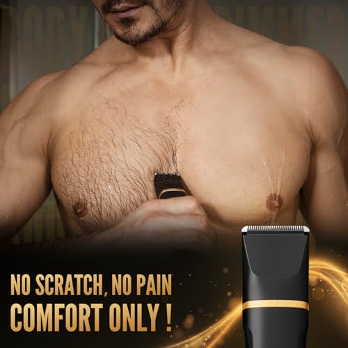 Risina Body Trimmer for Men, 2-in-1 Groin & Body Hair Trimmer, IPX7 Waterproof Electric Razor, Ball & Pubic Hair Trimmer for Private Areas, Ceramic Blade Body Shaver, Rechargeable Grooming Kit - color: Black