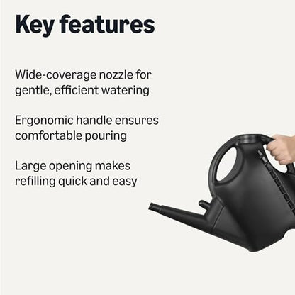 Amazon Basics, Watering Can, Black, 2.64 Gallon Capacity - style: Watering Can
