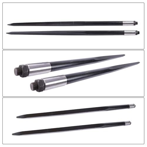 GXYWADY 2PC 49" Black Hay Spear 4500lb for Bobcat Skid Steer