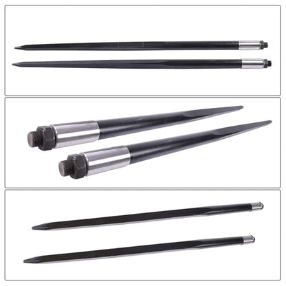 GXYWADY 2PC 49" Black Hay Spear 4500lb for Bobcat Skid Steer