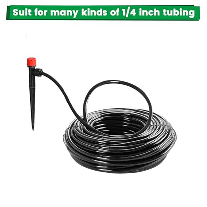 MIXC Quick-Connect Drip Irrigation Emitters for 1/4" Drip Irrigation Tubing - color: Red