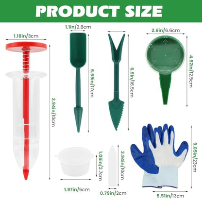 Seed Planter Kit Mini Dispenser Sower Dibber Widger 7pc Set