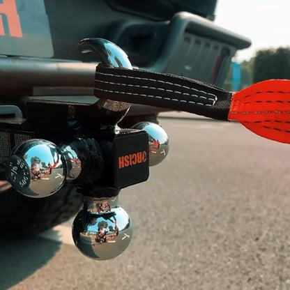 ORCISH Tri-Ball Trailer Hitch Mount with Tow Hook & Pin for 2" Receiver - color: 2"-Standard-Chrome