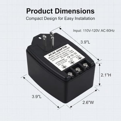 Dual 12V&24V 1.66A Sprinkler Transformer for Hunter Rain Bird