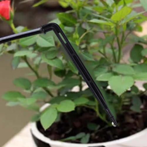 15Pcs 90 Degree Micro Drip Irrigation Kit 4/7mm Hose Garden Curved Arrow Water Saving Drip Irrigation Tool Irrigation System (Black) - color: Black