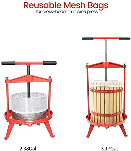 SQUEEZE master 3.17 Gallon/12L-T Handle Fruit Wine Cider Press with 2 Filter Bags