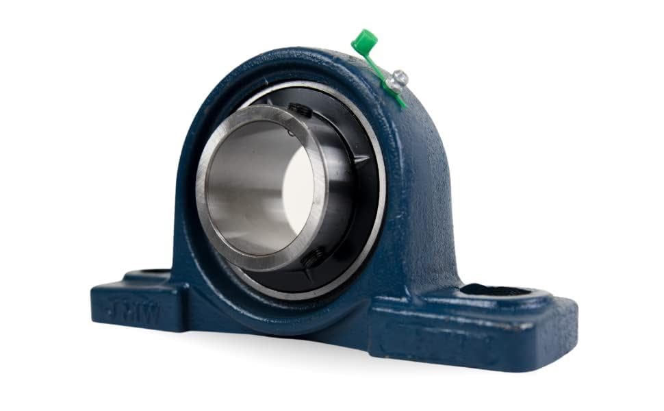 Jeremywell UCP209-28 Pillow Block Bearing (2 Pack), 1-3/4 inch Bore, 2 Bolt Flange Mounted, Solid Cast Iron Base, Self-Alignment - size: UCP209-28