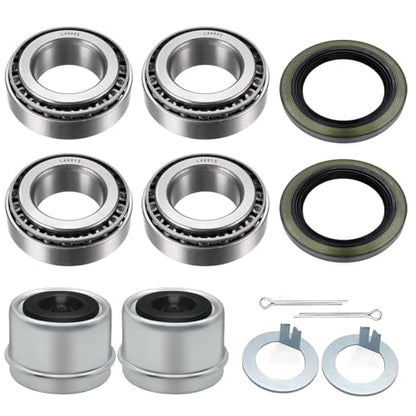 2 Set Boat Trailer Axle Bearing Kits L44643/L44610 and 12192TB Seals OD 1.980'' for 1'' 2000-2200 Lbs Spindle Axles, Trailer Wheel Hub Bearings Kit with Dust Cover and Cotter Pin - color: 2 Sets L44643 L44610 Bearings