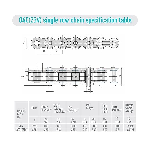 12 Tooth Roller Chain Sprocket, 25 Chain, 6mm Bore - size: 12T/6mm Bore