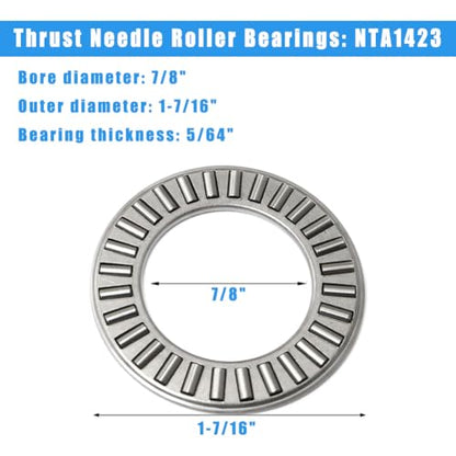 4 Sets NTA1423+2TRA, Thrust Needle Roller Bearings, ID 7/8", OD 1-7/16" - size: NTA1423+2TRA