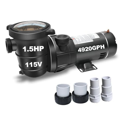 1.5HP 115Vac Above-Ground Pool Pump 4920 GPH 6.6ft Power Cord - color: Dim Gray