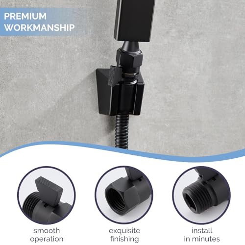 Angle Simple Shower Valve, Water Flow Control Shut Off Valve, Matte Black - color: Matte Black