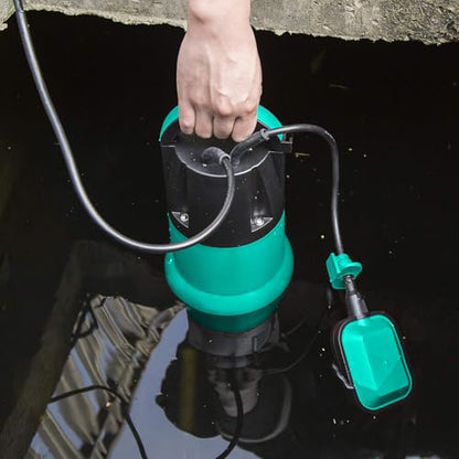 Prostormer 1HP 3700GPH Submersible Sump Pump with Automatic Float Switch - color: Green