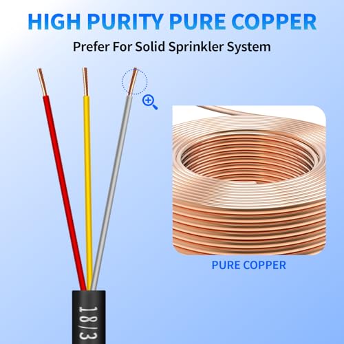 18/3 Solid Sprinkler System Wire 150ft, 18 Gauge Irrigation Wires - size: 18/3, 150Ft