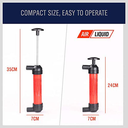 HORUSDY Multi-Use Siphon Fuel Transfer Pump Kit for Gas Oil and Liquids - style: Red