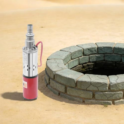 12V DC Submersible Well Pump, 180W Electric Powered Water Pump 396Gal Max Lift 20m/787.4in, Submersible Pump for Farm Irrigation Agricultural Garden Home