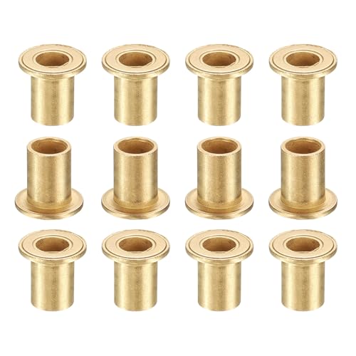 uxcell 12Pcs Flange Sleeve Bearings, 6mm Bore x 8mm OD x 12mm Length, Self-Lubricating Sintered Bronze Bushings - size: 6mm Bore x 8mm OD x 12mm Length