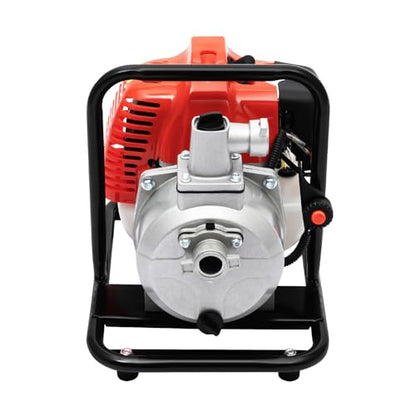 1400W Gas Powered Water Pump 1 inch High Pressure Water Pump 40.2CC 2 Stroke Gasoline Engine Water Pump, Lift 98ft Suction 23ft Speed 6500r/min Agricultural Irrigation Water Pump 282.5ft³/H Flow Rate