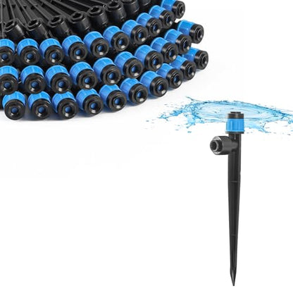 MIXC Quick-Connect Drip Irrigation Emitters for 1/4" Drip Irrigation Tubing - color: Blue