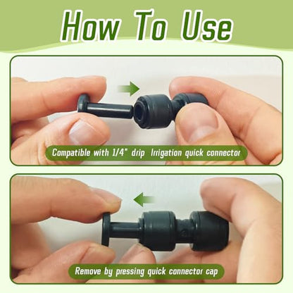 50 Pack 1/4" End Plug for Quick Connectors - size: 50PCS 1/4" End Plugs for 1/4" Connector