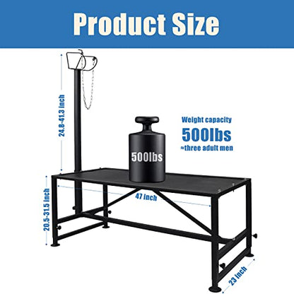 Goat Milking Stand 600Lbs Goat Stand Sheep Stand for Trimming Metal Livestock Stand with Adjustable Headpiece Goat Shearing Livestock Stand Height Adjustable, Black - color: Black