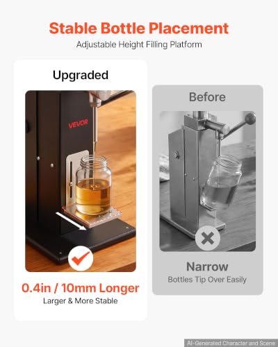 VEVOR Manual Filling Machine, 5-60 ml, 10 L Hopper, Paste Liquid Filler - size: Manual:5-60 ml
