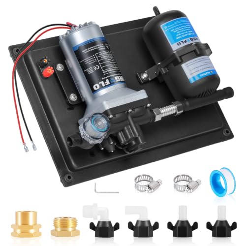 12V Water Pump 5.5GPM and Accumulator Tank -0.75L 125PSI Durable, Ultra-Quiet Water Pressure System, Easy Installation, Reduces Pump Cycling, Smooths Water Flow for Home Use, RV, Marine and Off-Grid - color: 12v-5.5gpm-55psi-0.75l-125psi-tank