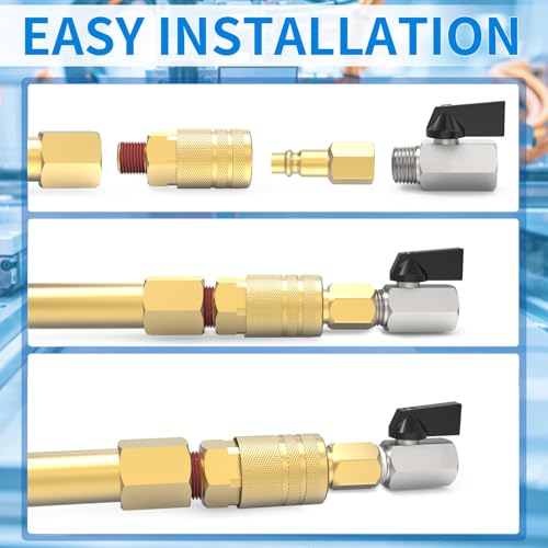 ChillWaves Brass Mini Ball Valve, Shut Off Switch Ball Valve 1/8" NPT Male x 1/8" NPT Female Thread Pipe Fitting(2-PACK) - size: 1/8" MNPT x 1/8" FNPT